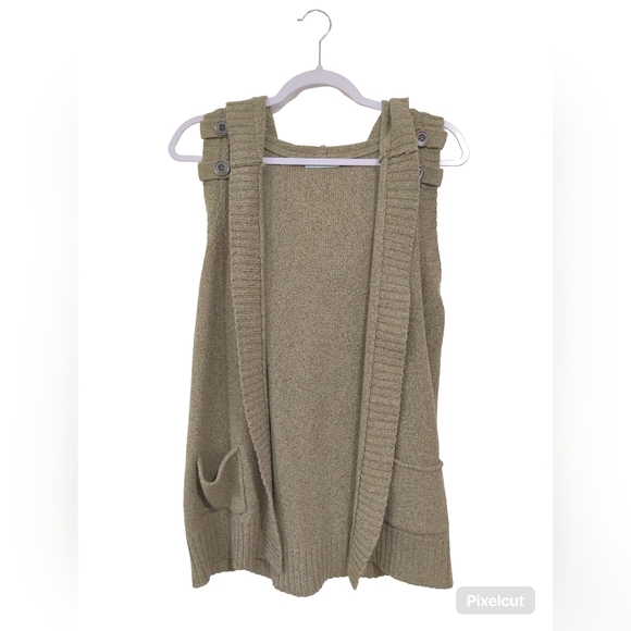 Maurices Tops - Sleeveless Drape Cardigan Sweater Olive Green Women's LG Maurices